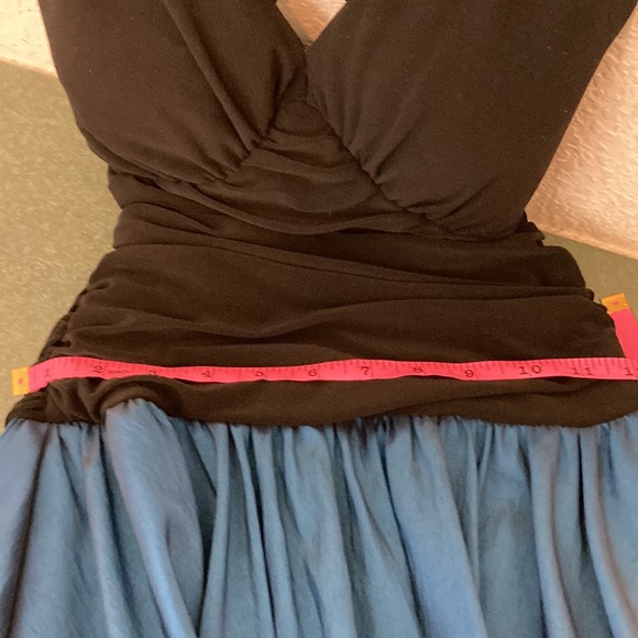 🌞Niki by Niki Livas Black Ruched Halter Top with Blue Metallic Midi Dress - Picture 10 of 11